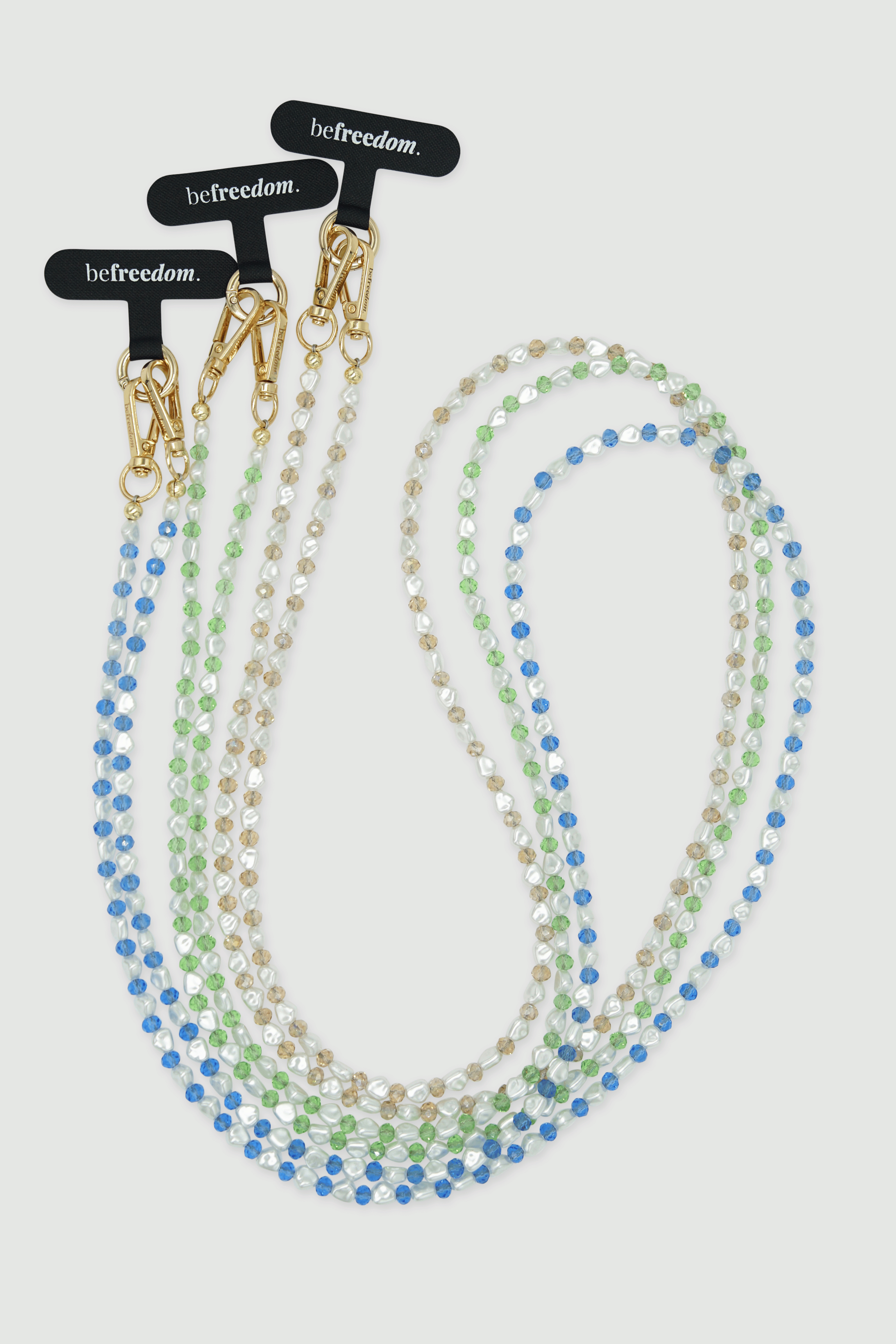 Pearl + Glass Crystal Crossbody Phone Chain