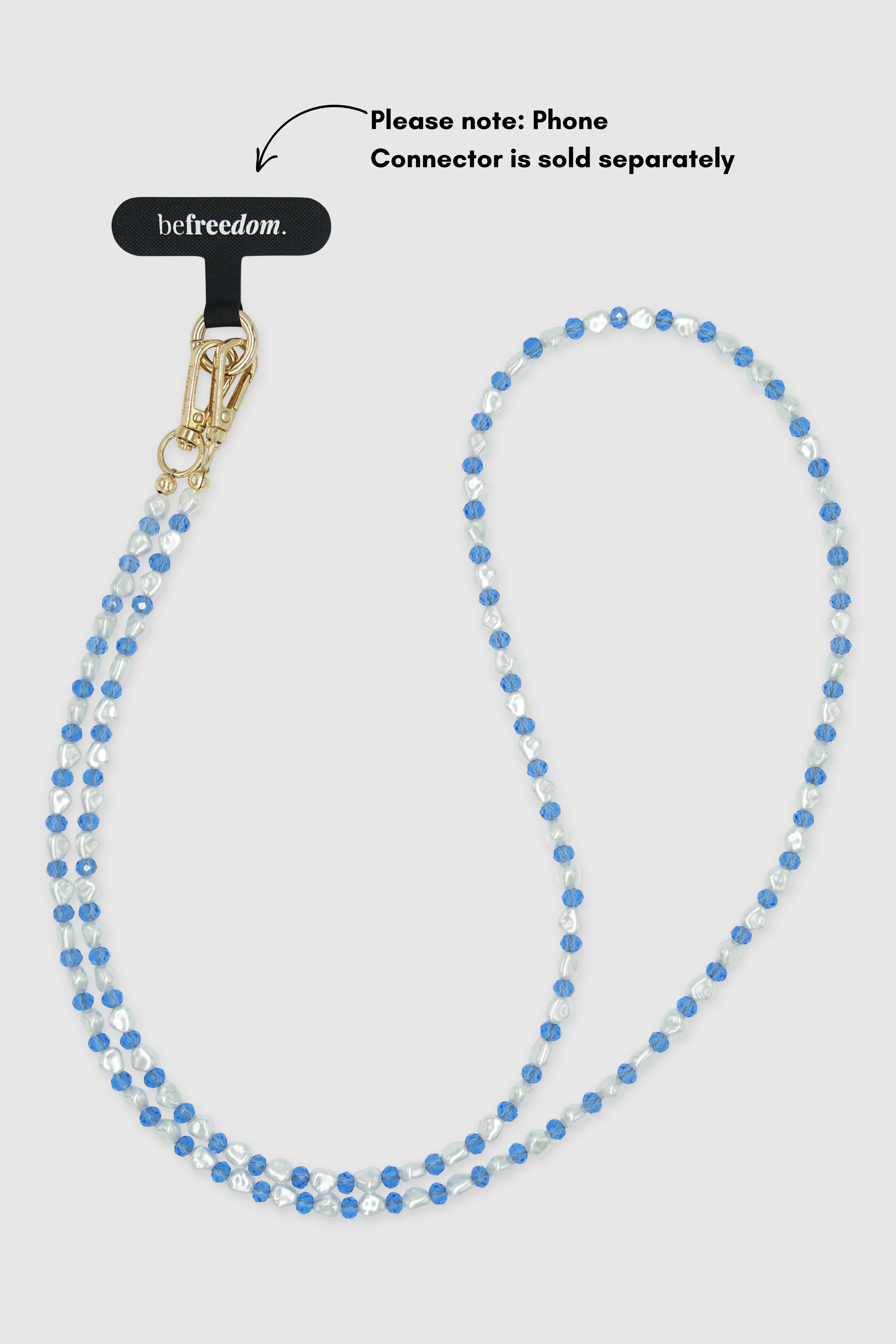 Pearl + Glass Crystal Crossbody Phone Chain