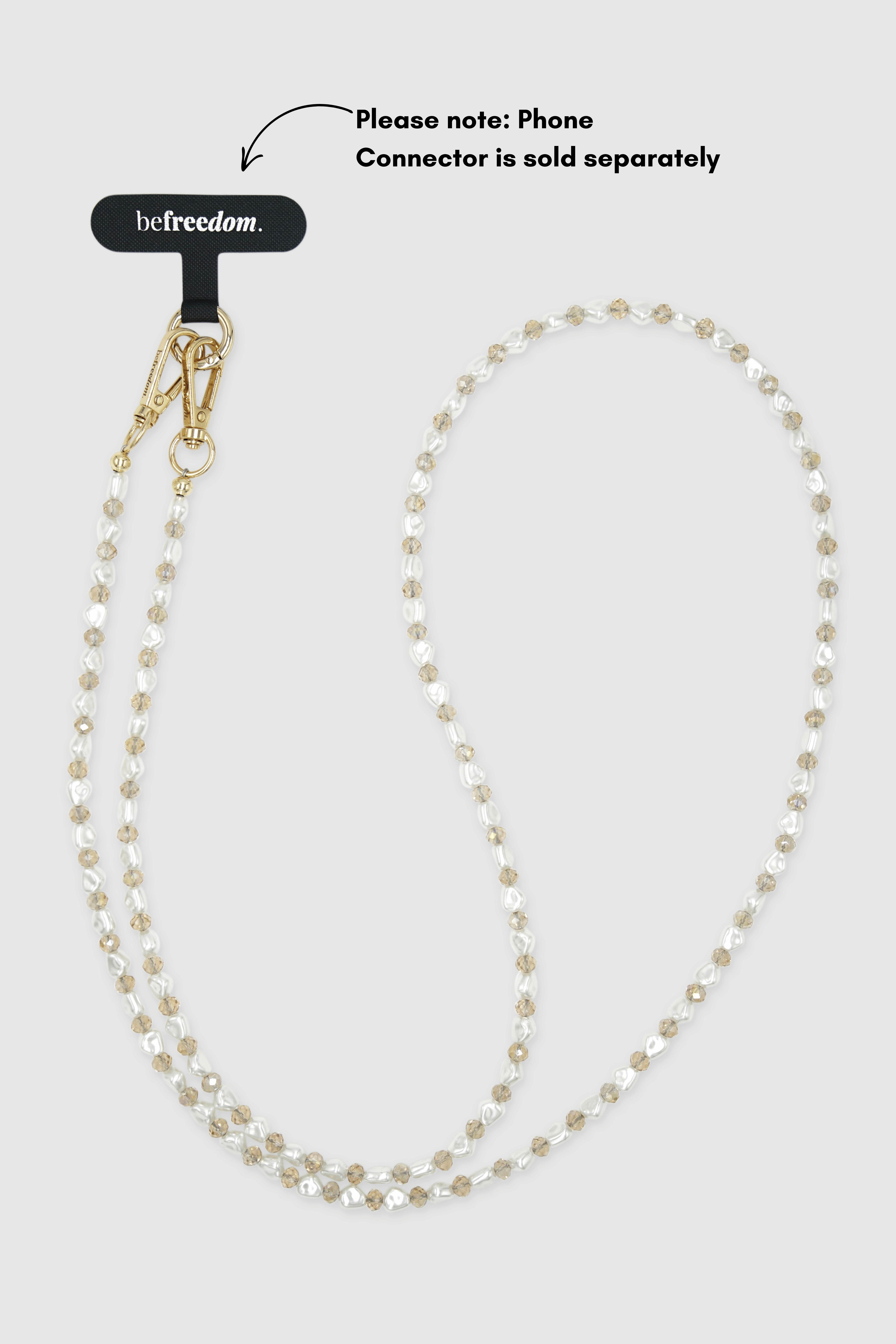 Pearl + Glass Crystal Crossbody Phone Chain