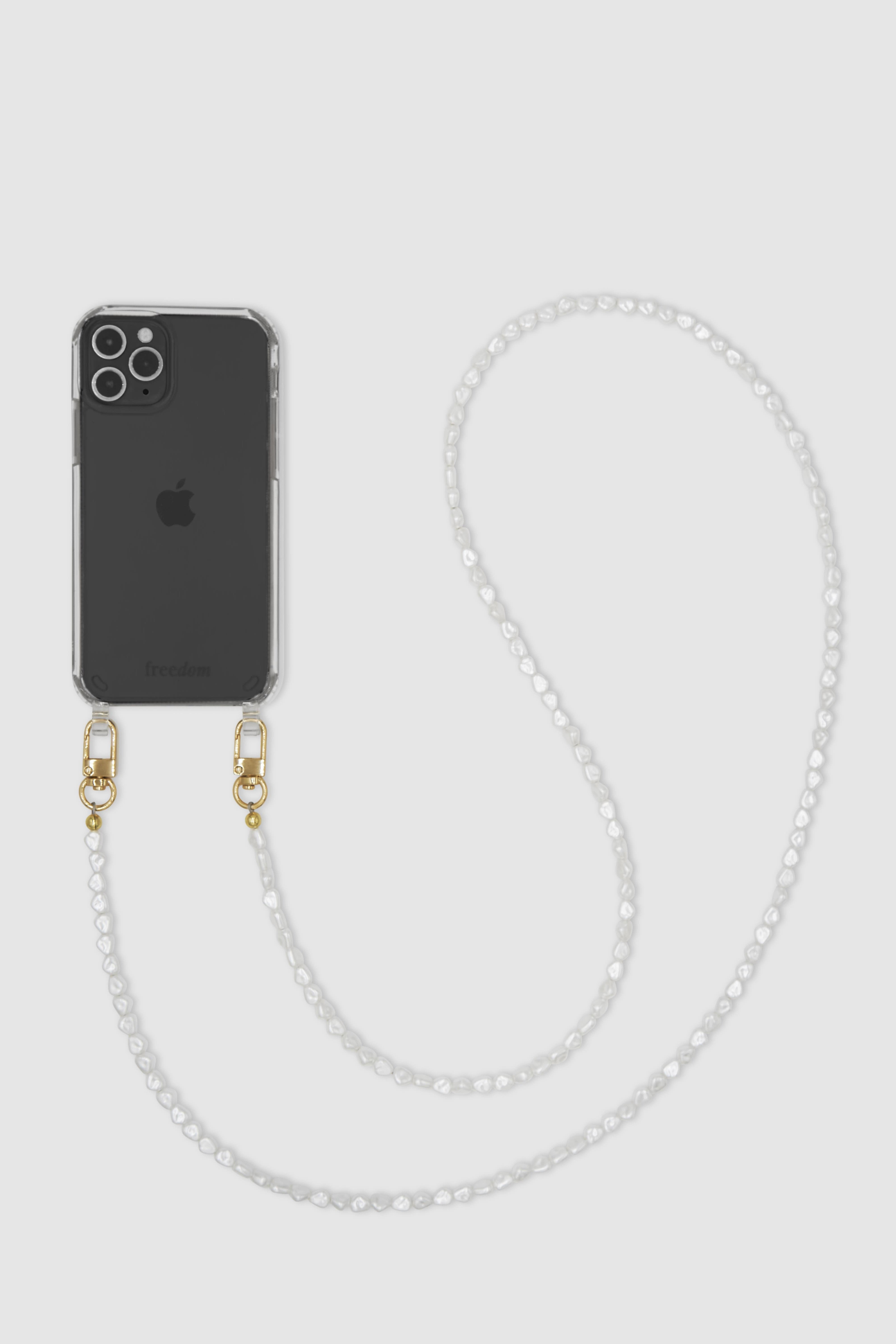 Off-White Pearl Crossbody Phone Chain