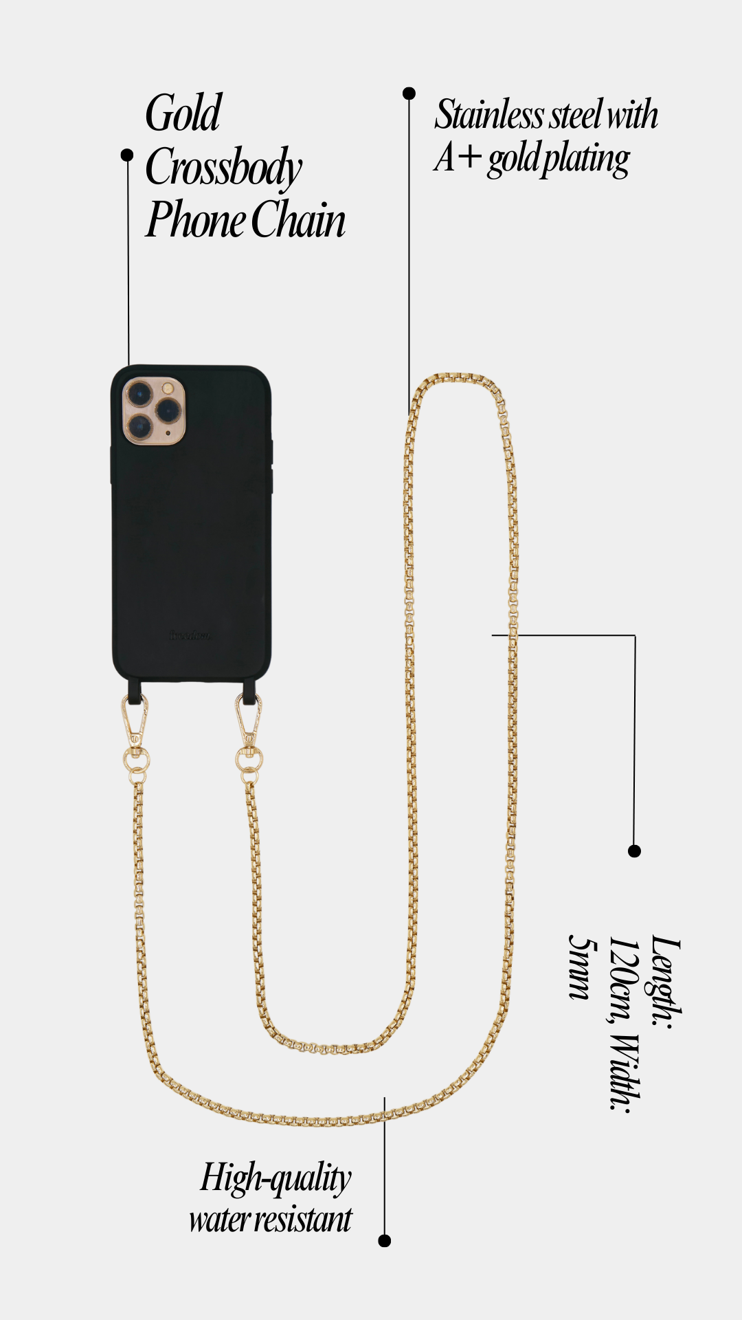 Gold-Plated Crossbody Phone Chain