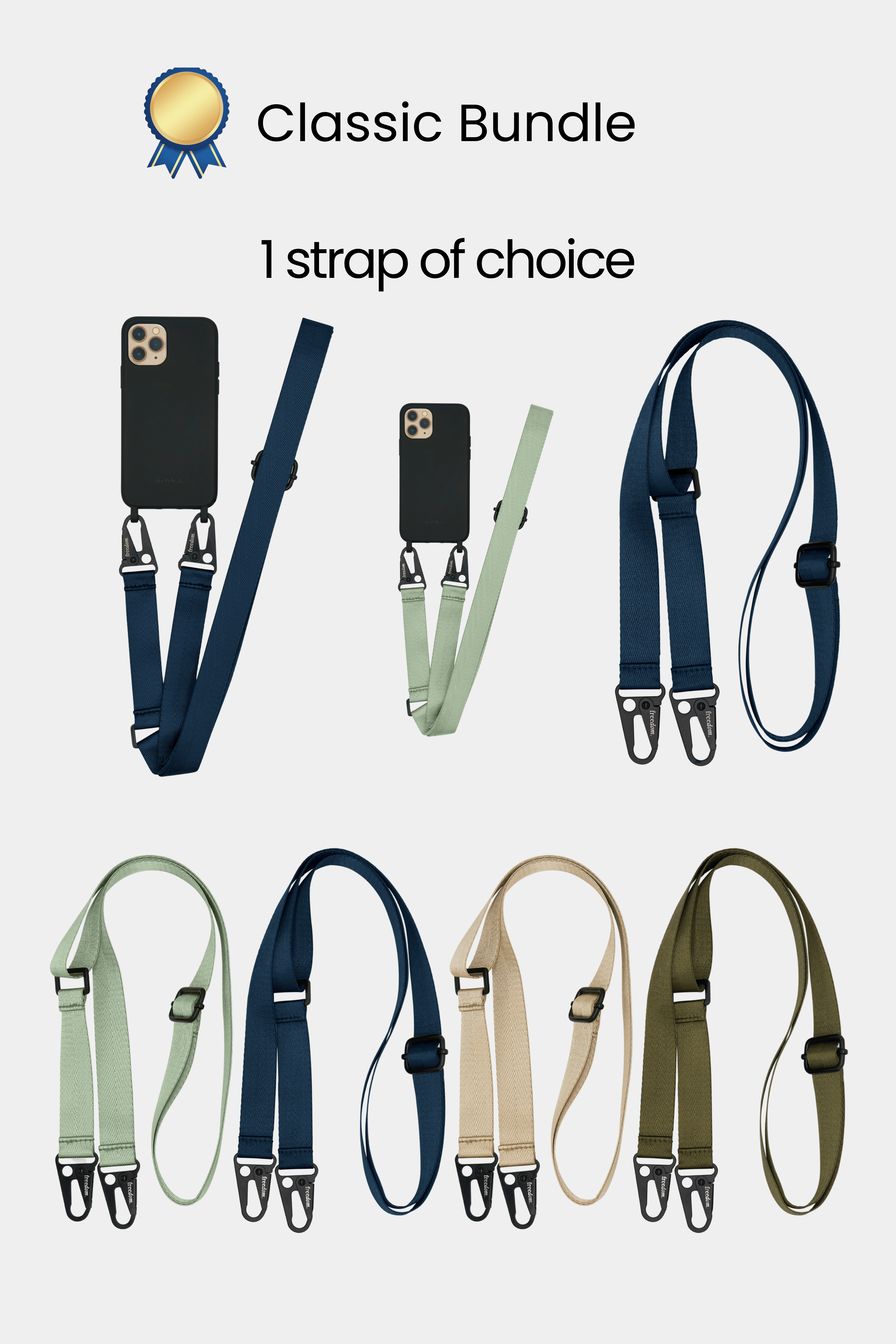 Classic Bundle - 2 chains + 1 strap + 1 phone case